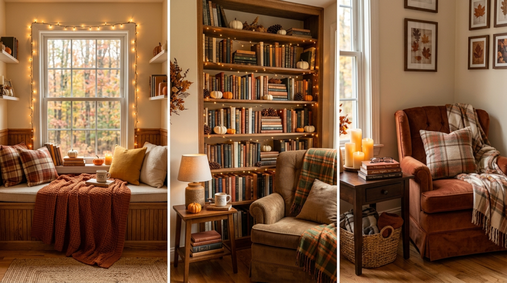 20 Dreamy Reading Nook Fall Decor Ideas for Small Spaces