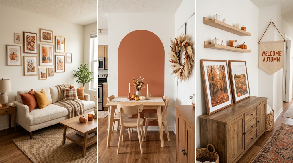 25 Renter-Friendly Fall Wall Decor Ideas (No Nails or Paint Required!)