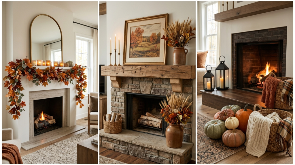 25 Simple & Modern Fall Mantle Decor Ideas to Try This Weekend