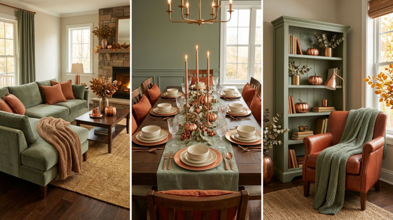 35 Stunning Sage Green and Copper Fall Room Decor Palettes for an Elegant Shift