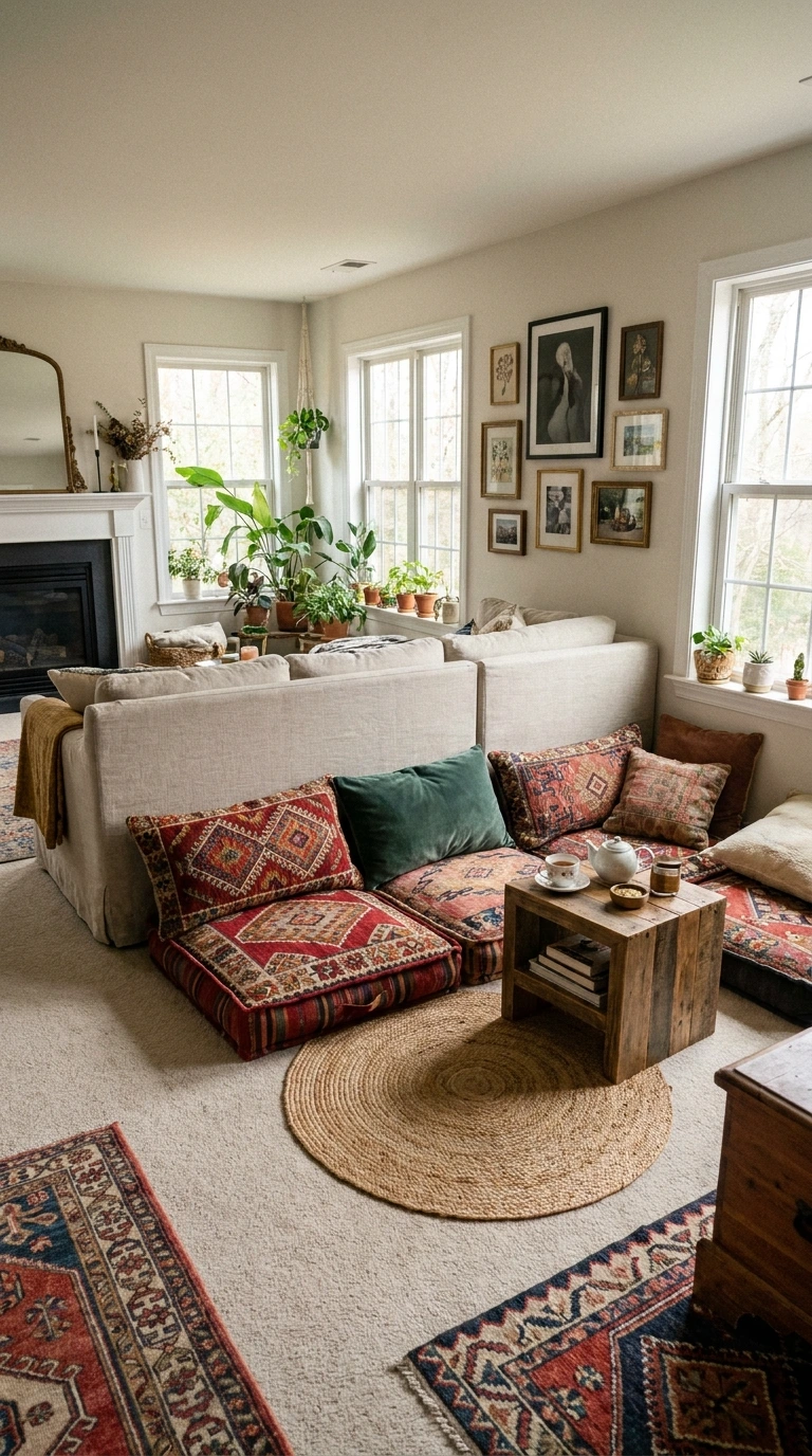 bohemian living room ideas 11