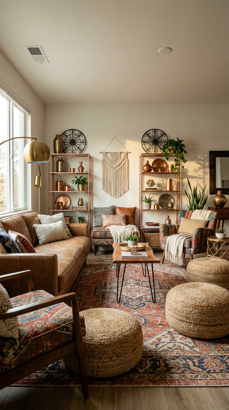 bohemian living room ideas 12