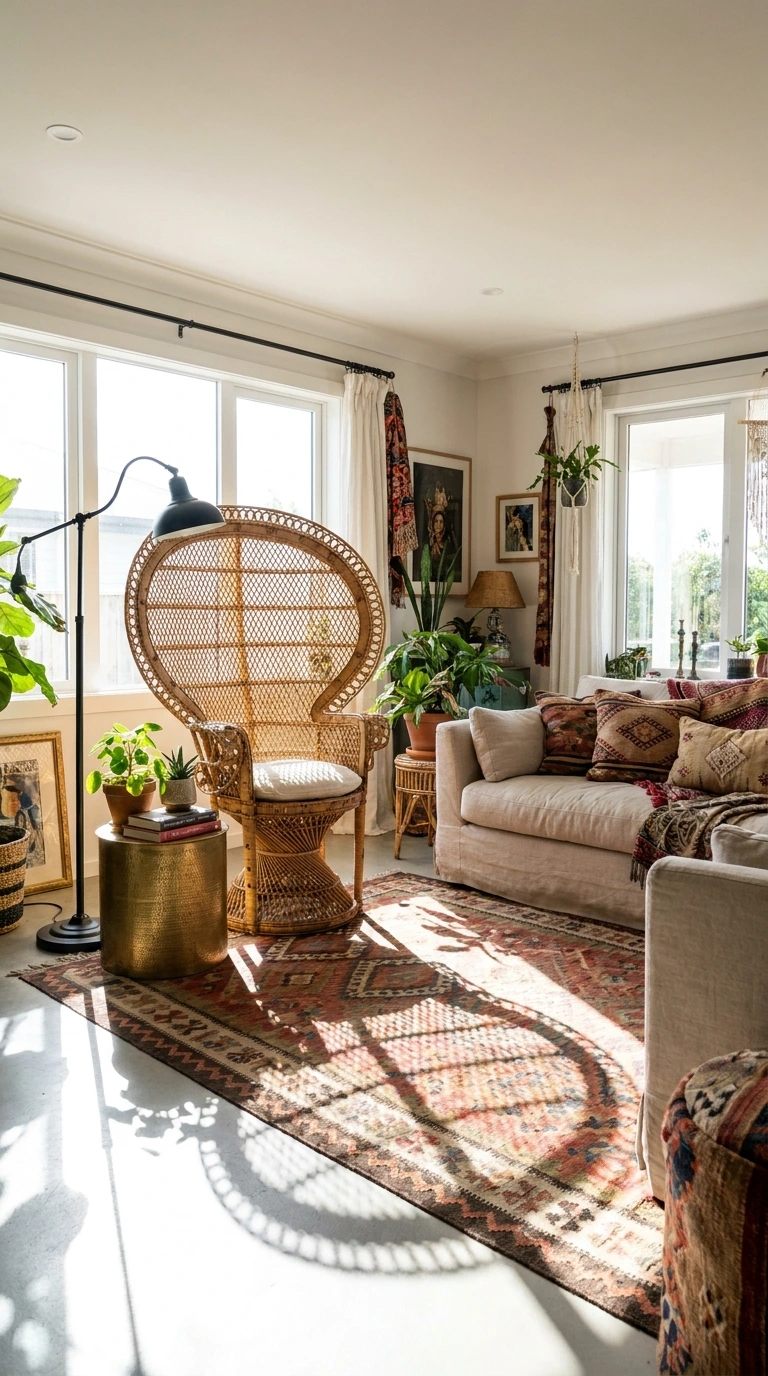 bohemian living room ideas 7
