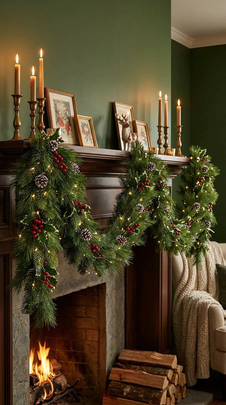 christmas mantel decor ideas elegant 13