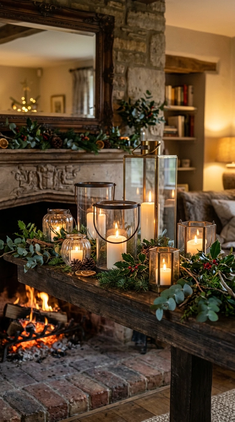 christmas mantel decor ideas elegant 16