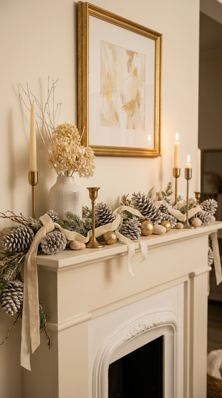 christmas mantel decor ideas elegant 7