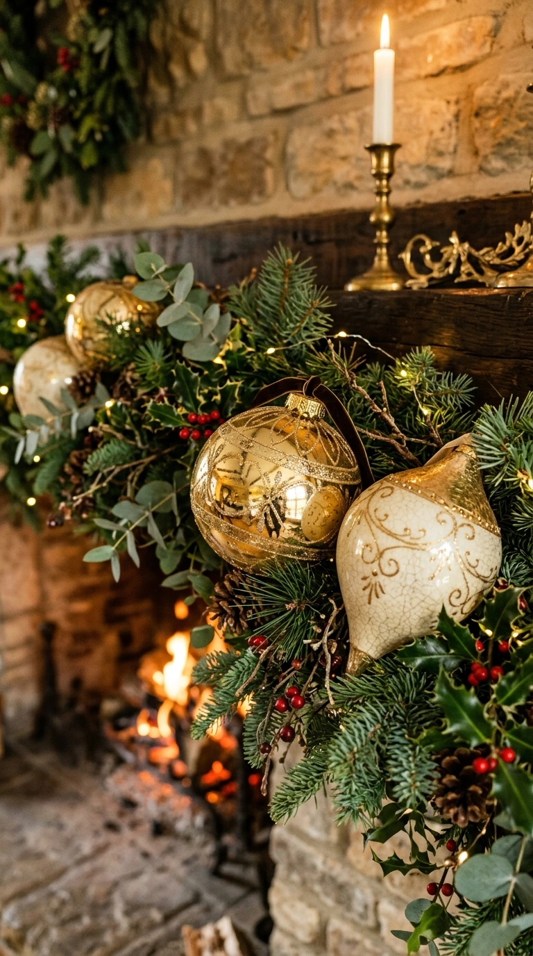 christmas mantel decor ideas elegant 8