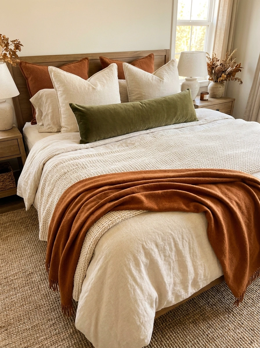 cozy fall bedroom decor ideas 15