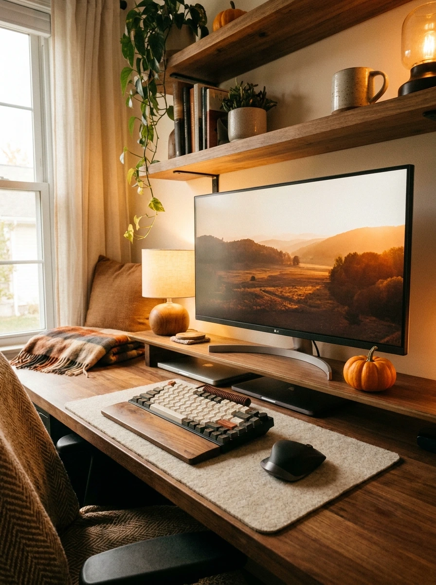 cute fall desk decor aesthetic office 1
