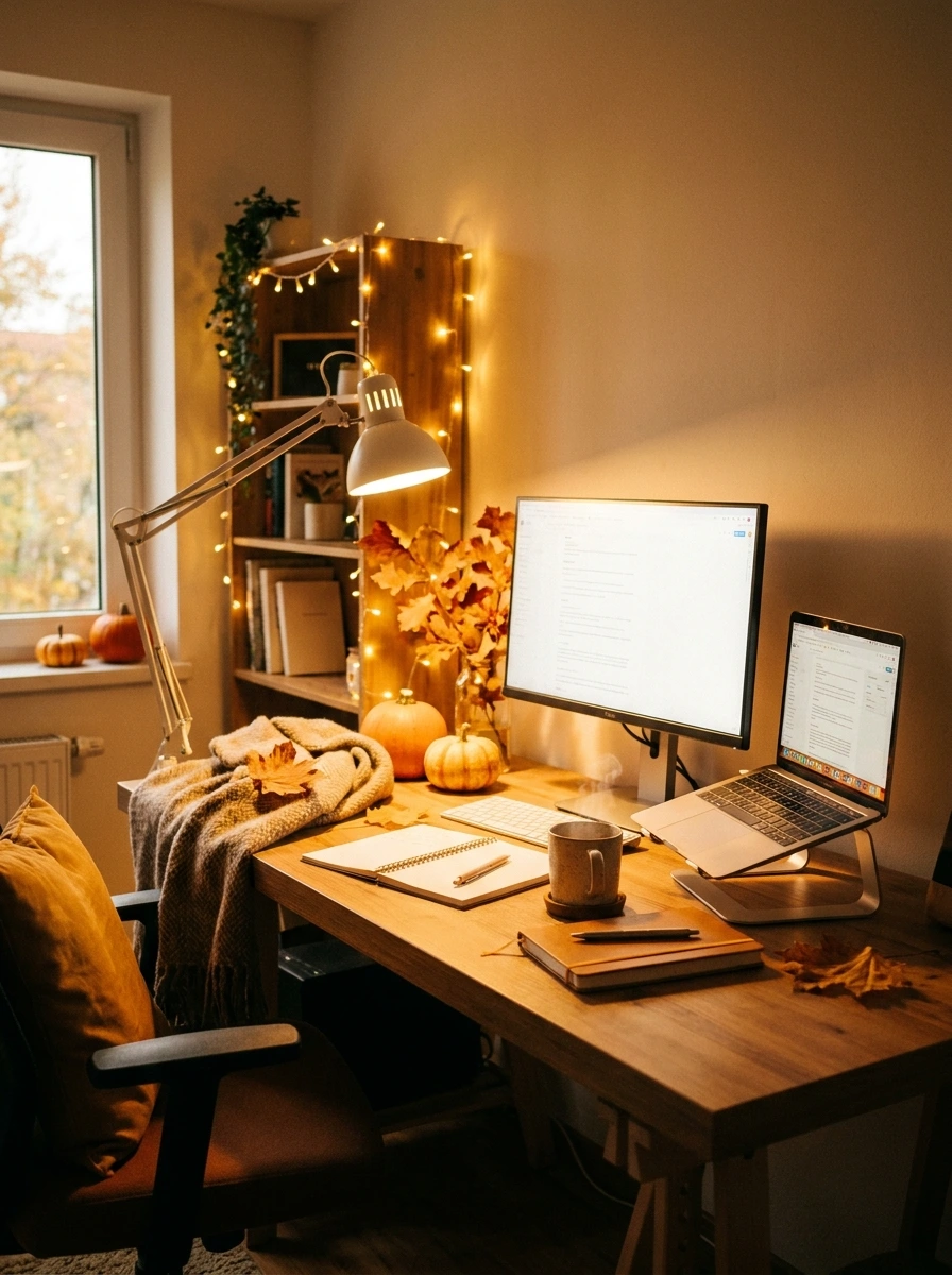 cute fall desk decor aesthetic office 10