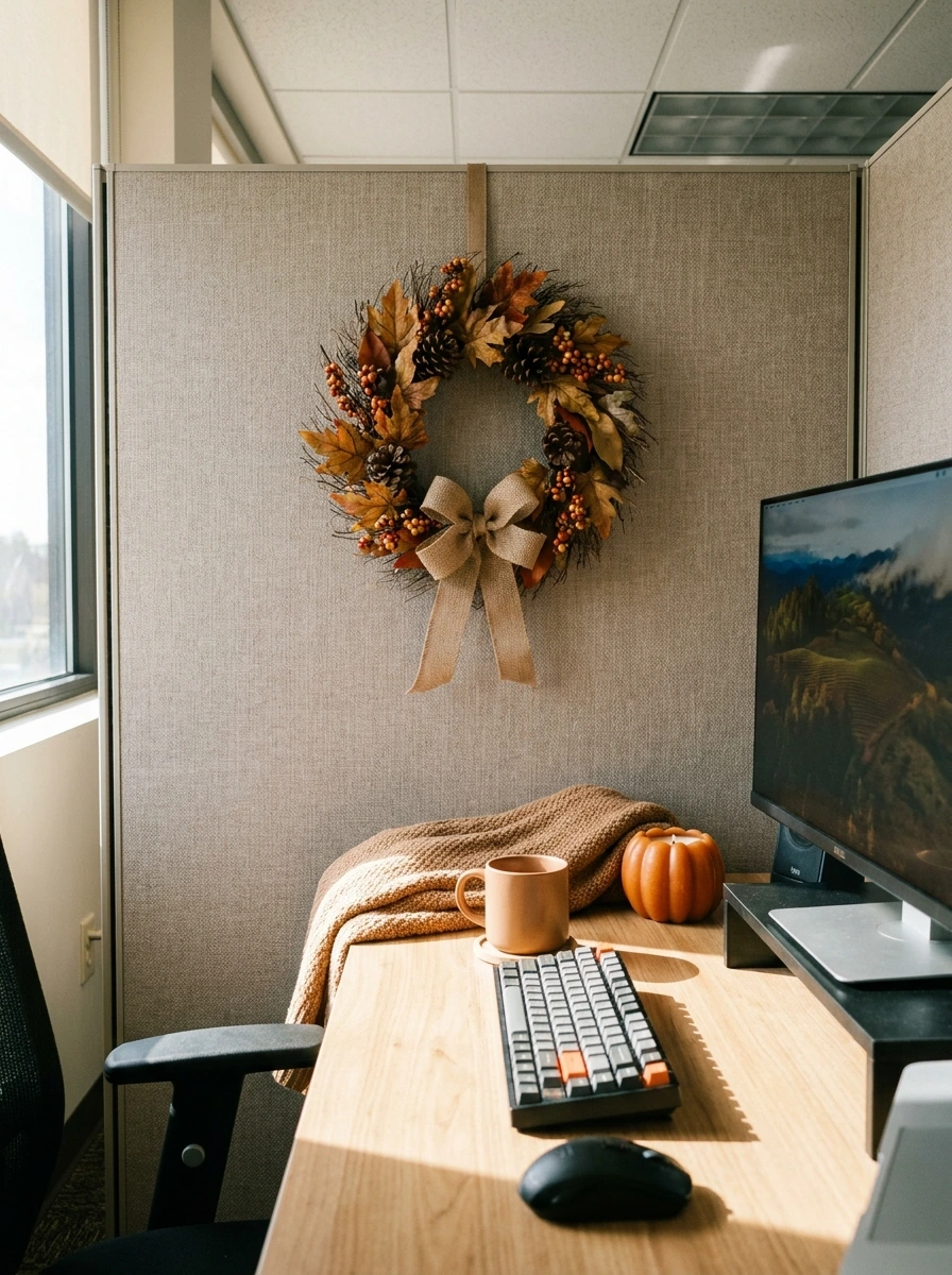 cute fall desk decor aesthetic office 12