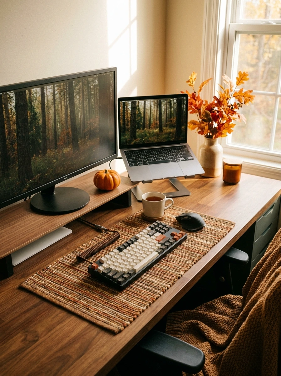 cute fall desk decor aesthetic office 13