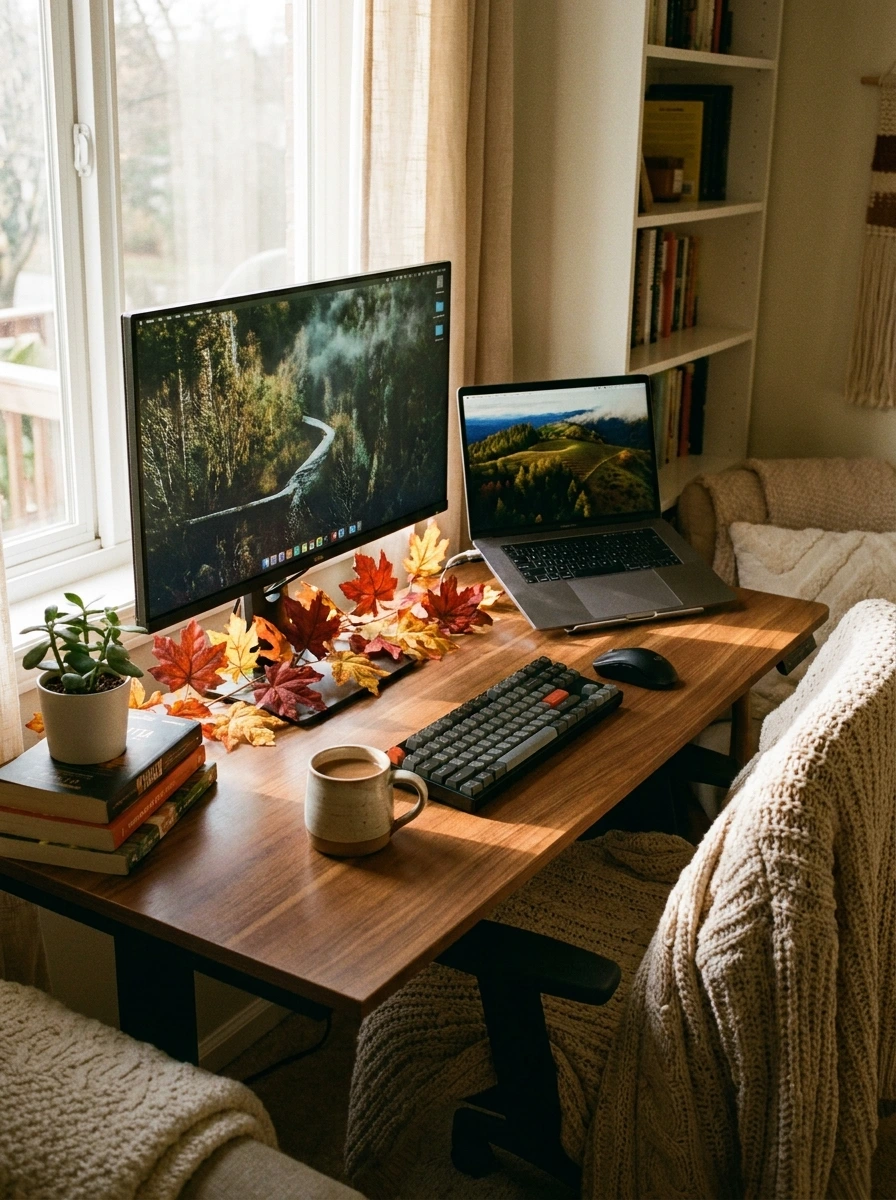 cute fall desk decor aesthetic office 17