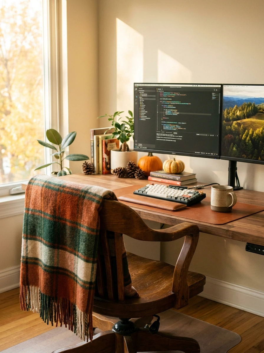 cute fall desk decor aesthetic office 2