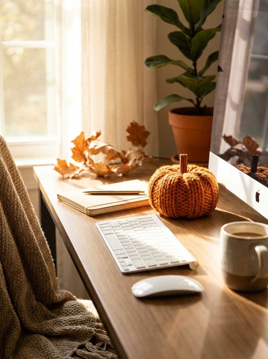 cute fall desk decor aesthetic office 24