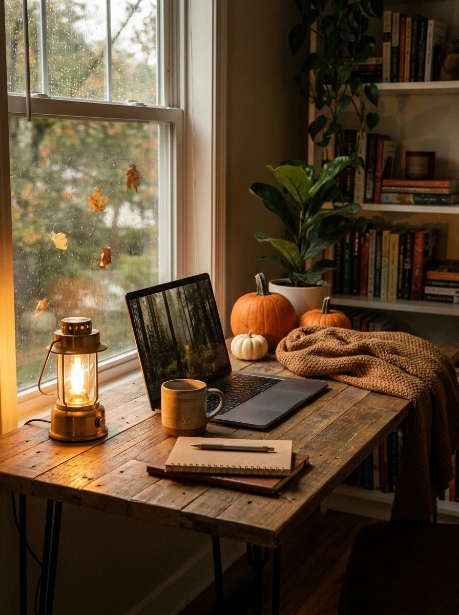 cute fall desk decor aesthetic office 25