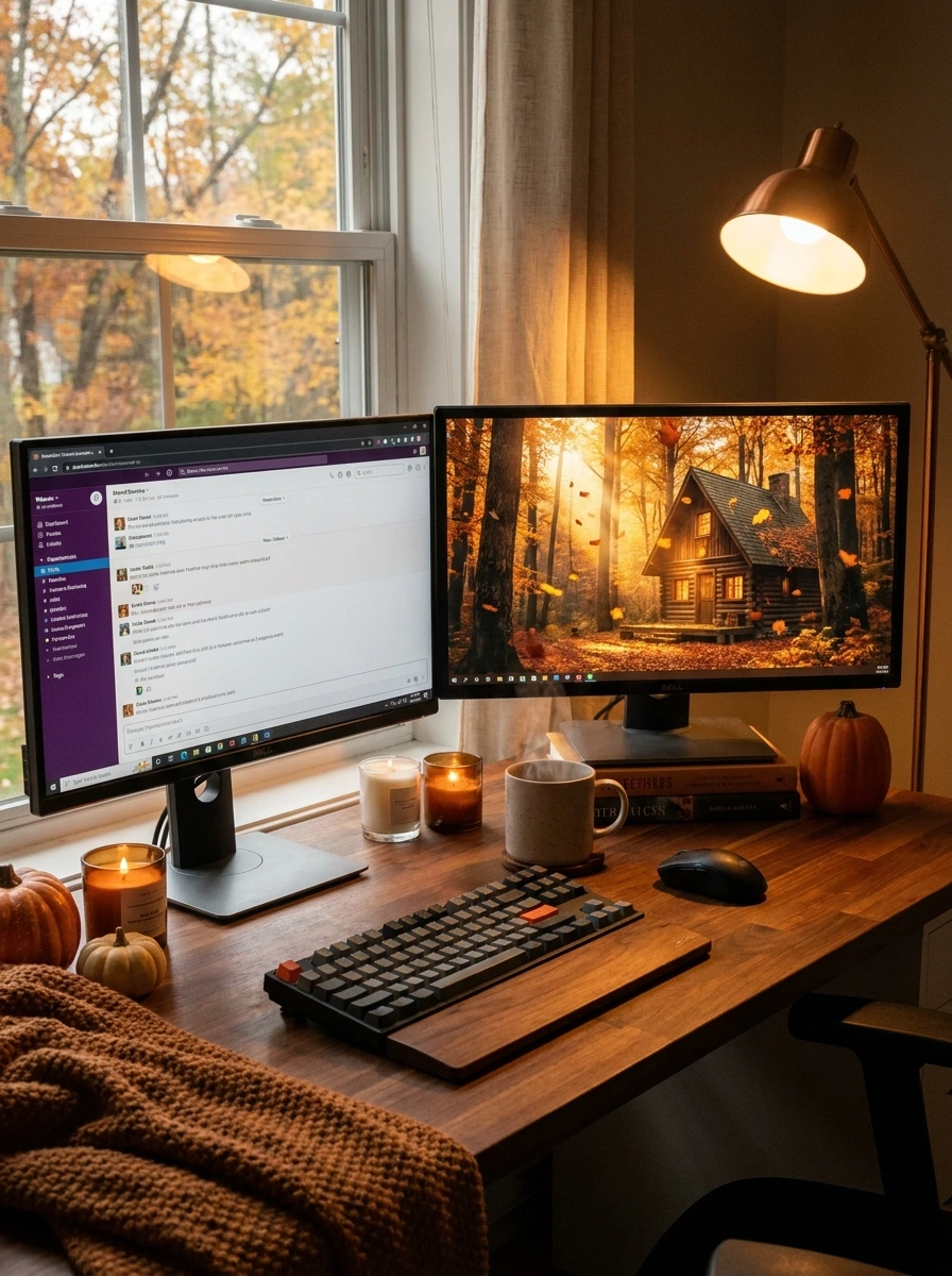 cute fall desk decor aesthetic office 27