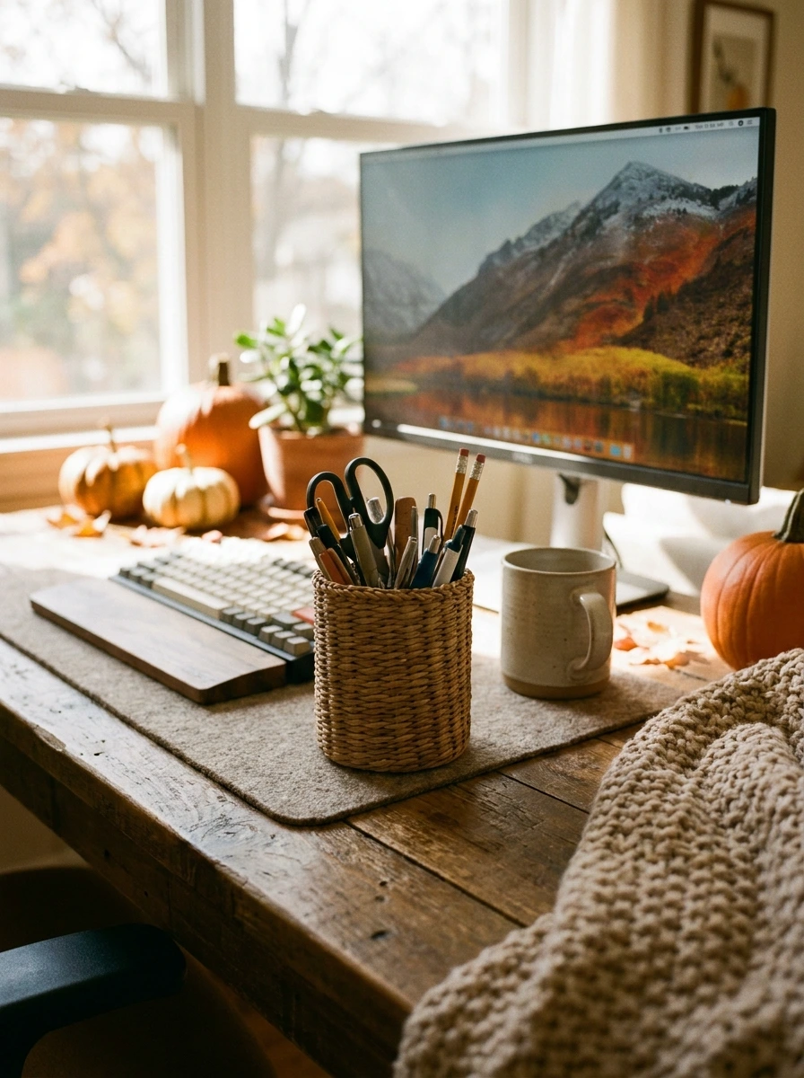 cute fall desk decor aesthetic office 28