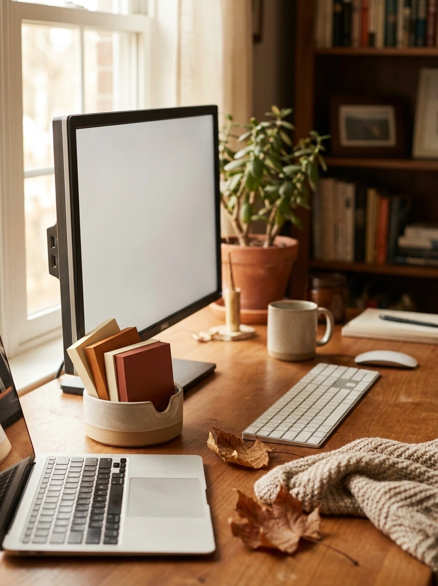 cute fall desk decor aesthetic office 29
