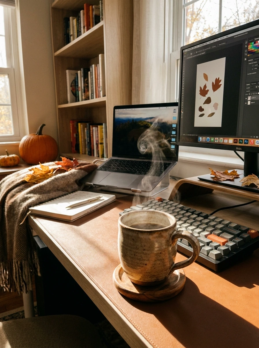 cute fall desk decor aesthetic office 30
