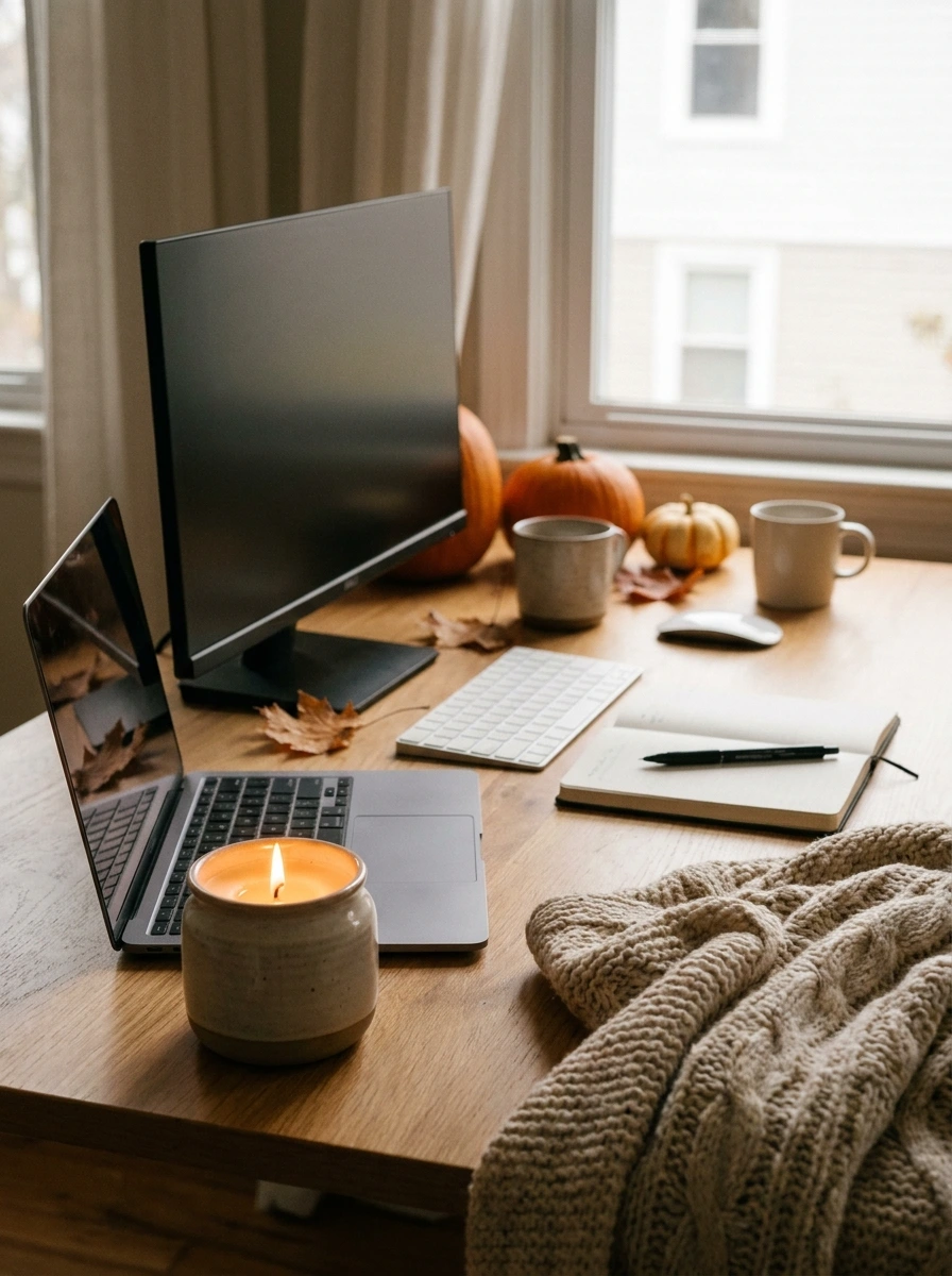 cute fall desk decor aesthetic office 4