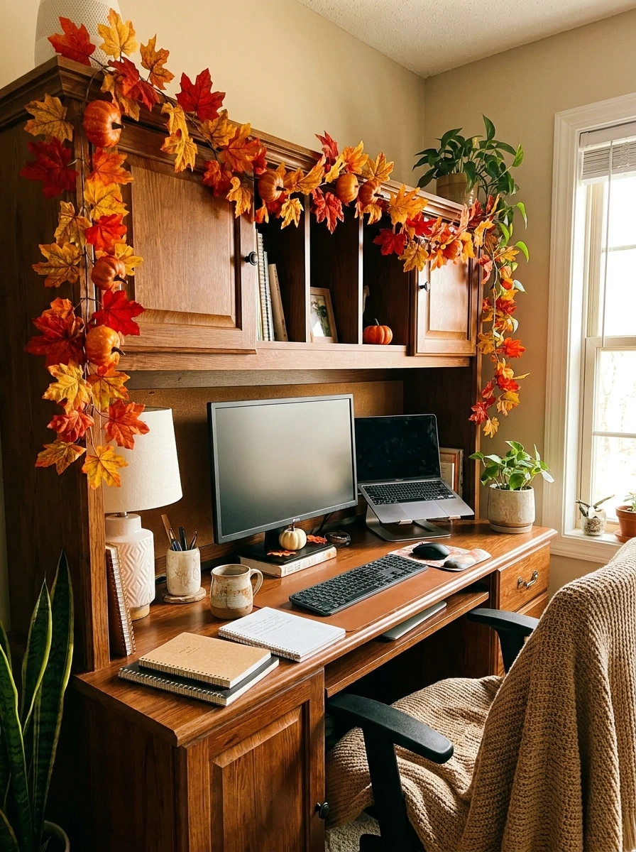 cute fall desk decor aesthetic office 6