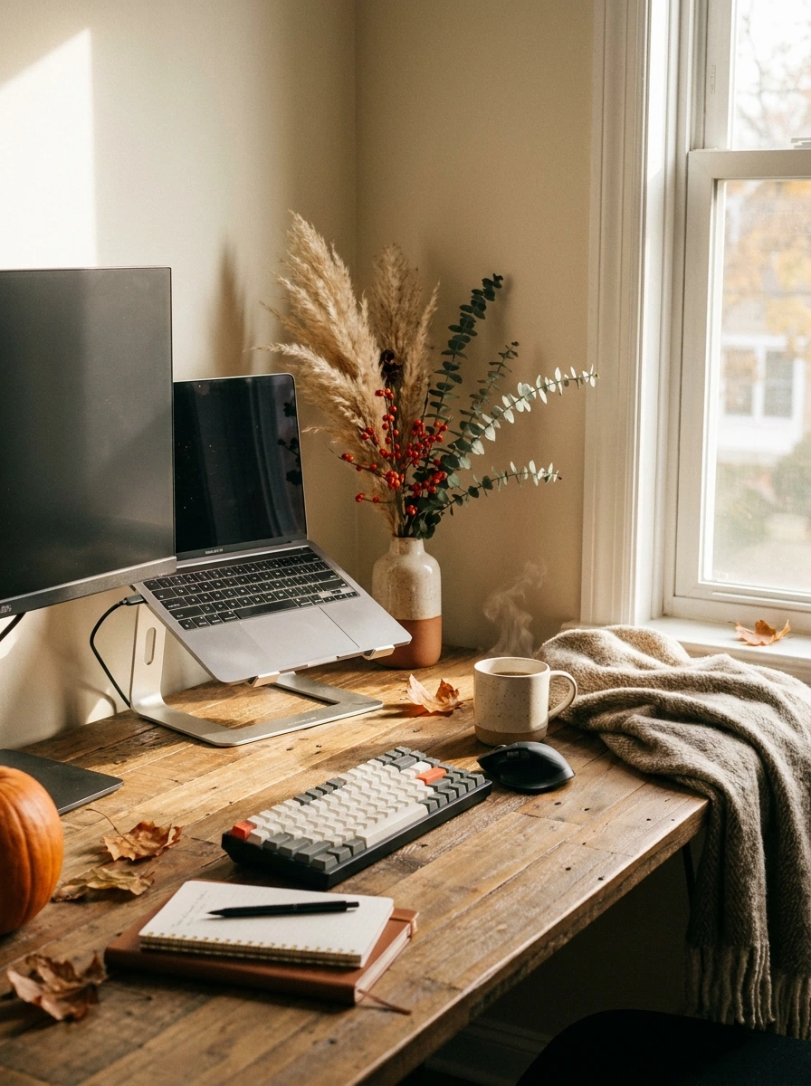 cute fall desk decor aesthetic office 8