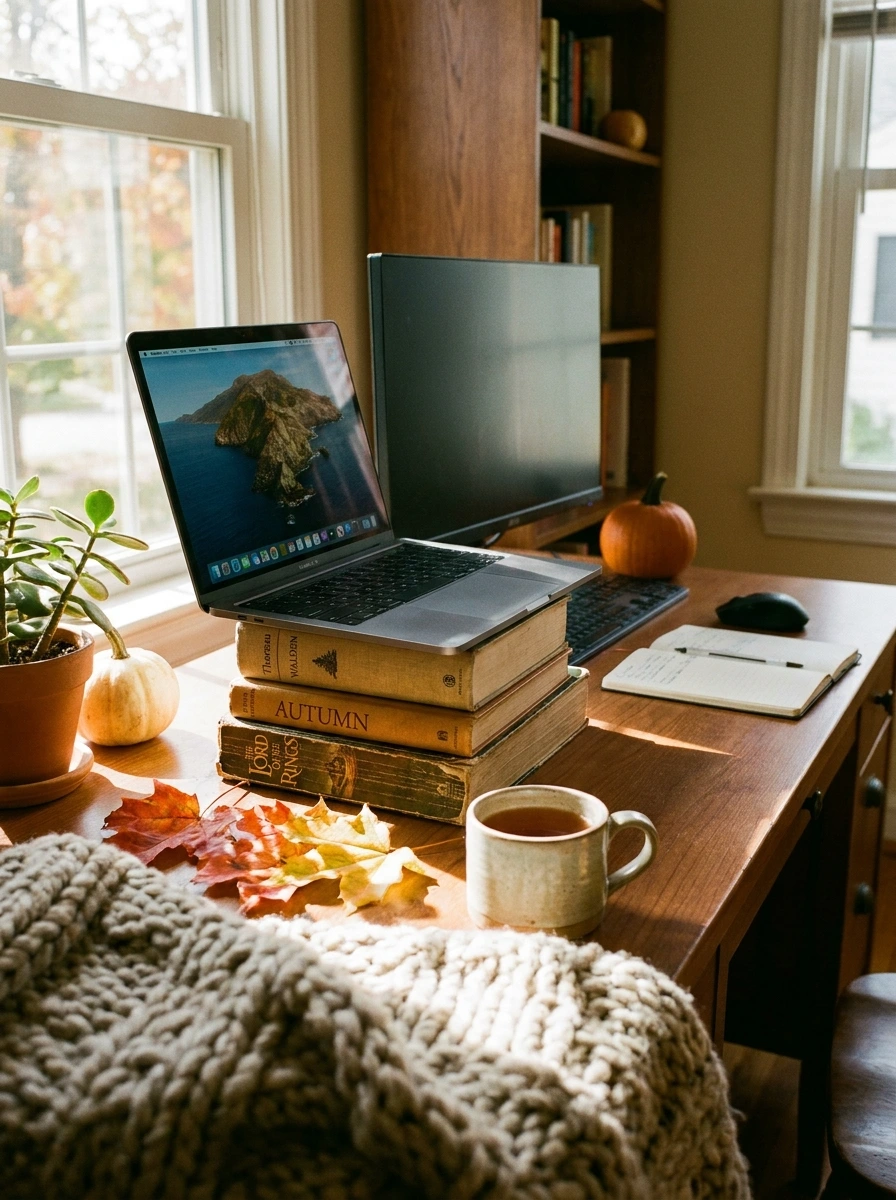 cute fall desk decor aesthetic office 9