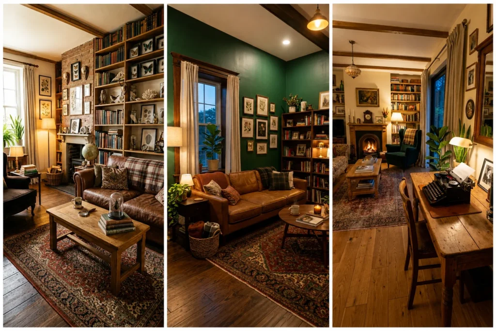 dark academia living rom aesthetic ideas