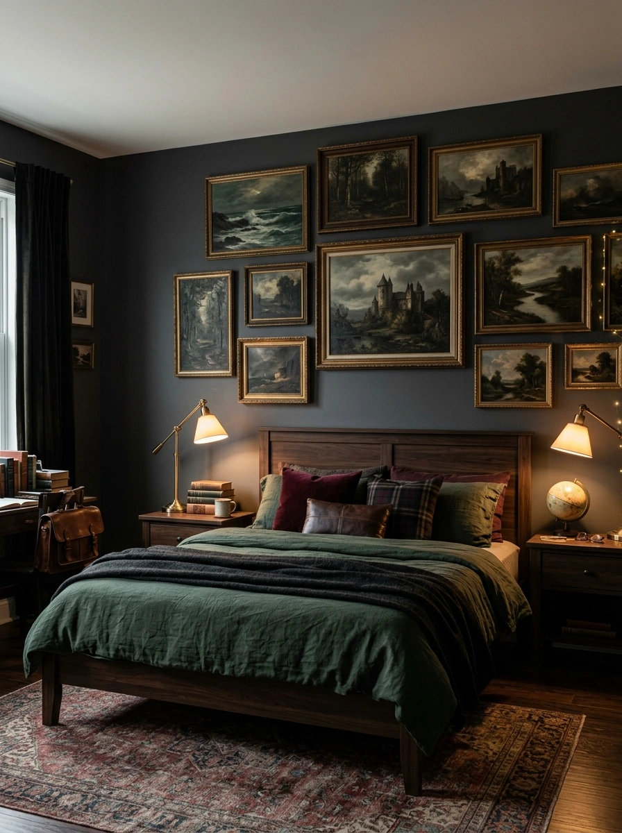 dark academia fall room decor aesthetic 11