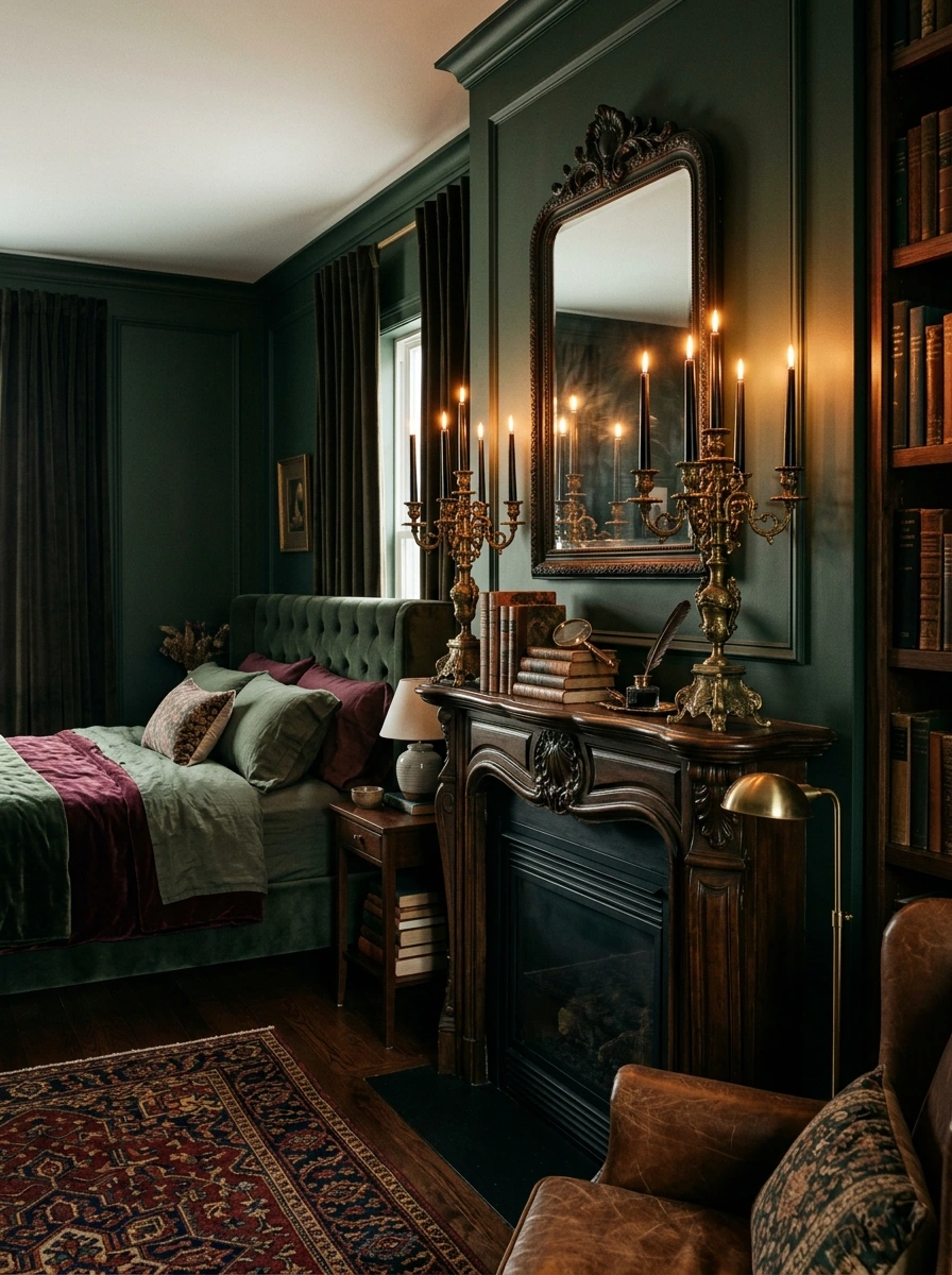 dark academia fall room decor aesthetic 7