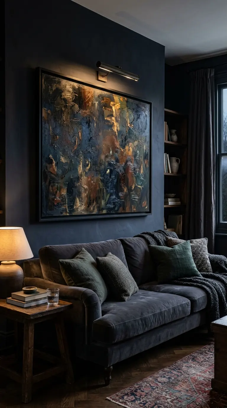 dark apartment decor ideas 26