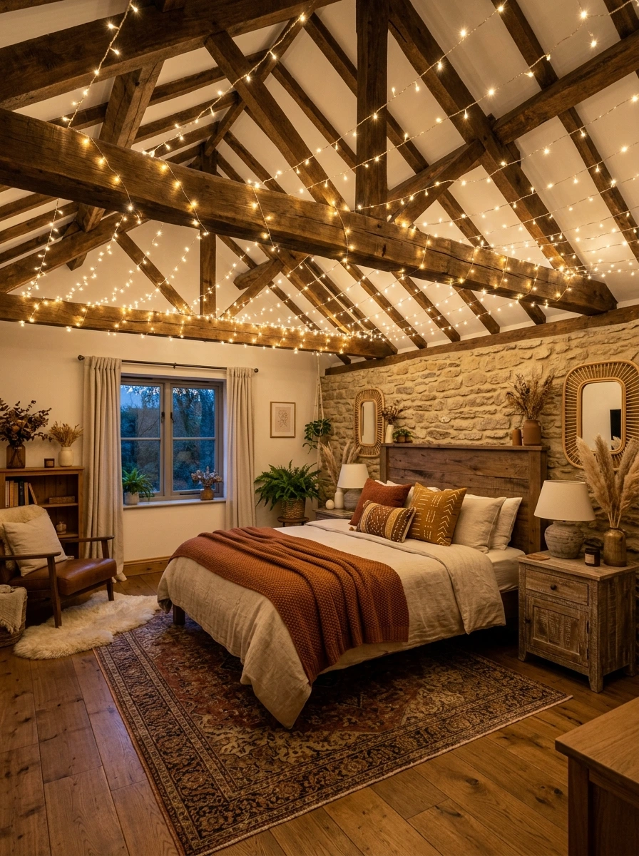 earthy boho fall bedroom decor ideas 6