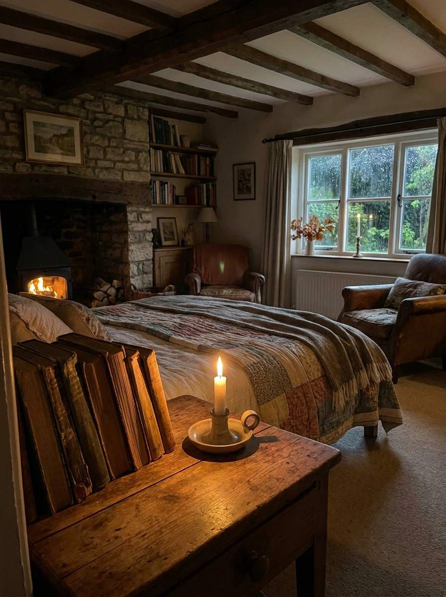 english cottage style fall bedroom decor ideas 18