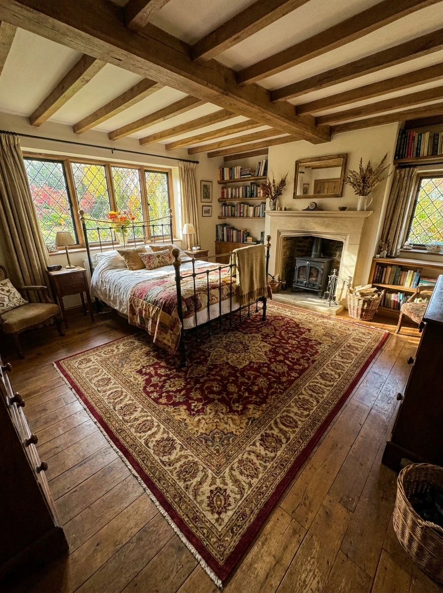 english cottage style fall bedroom decor ideas 22