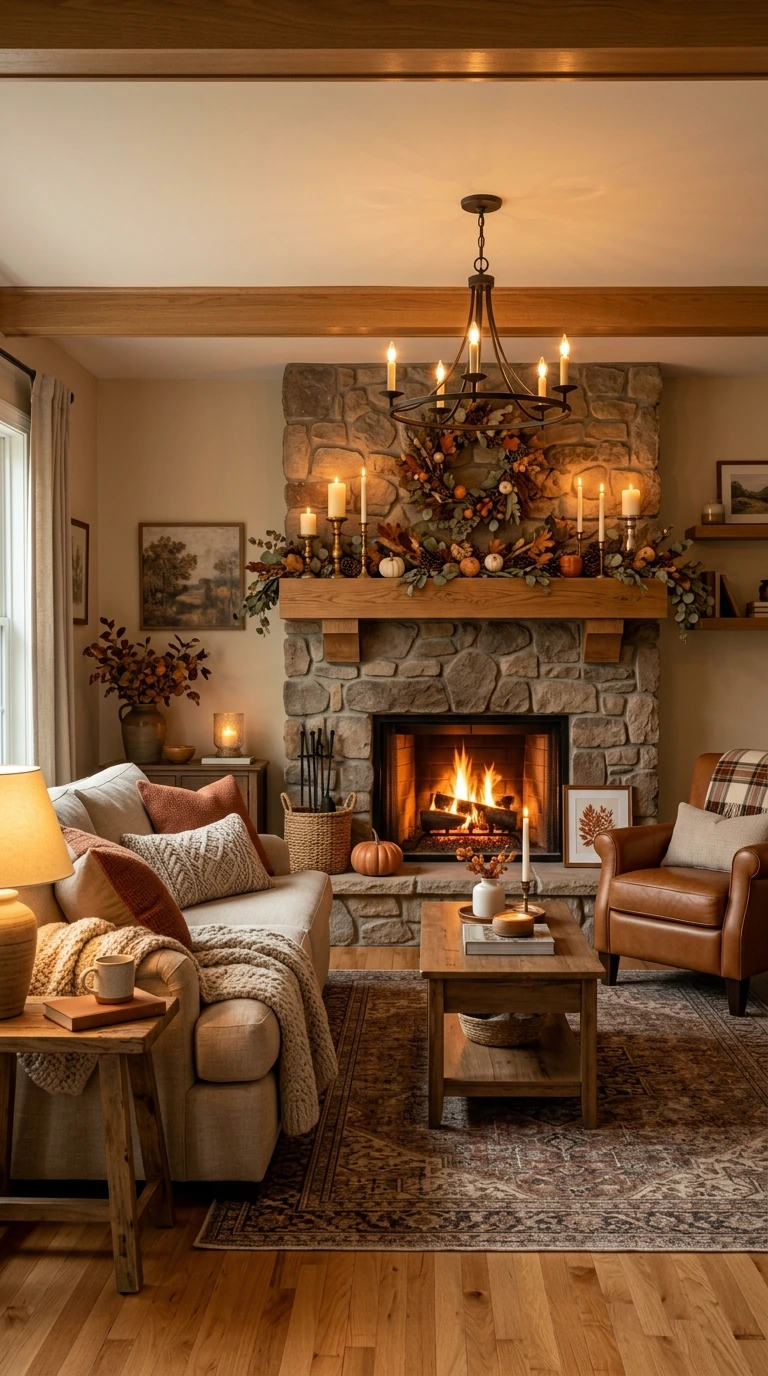 fall living room decor ideas 29