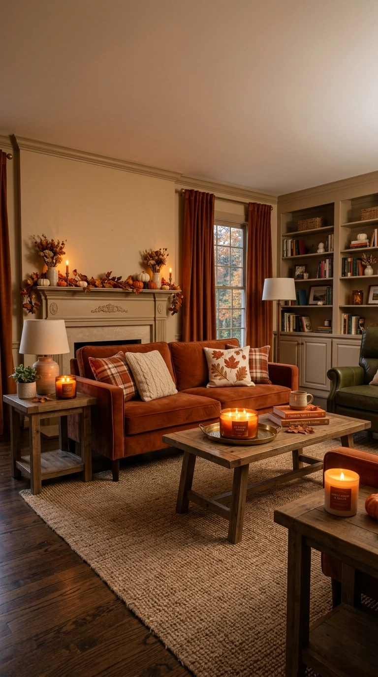 fall living room decor ideas 30