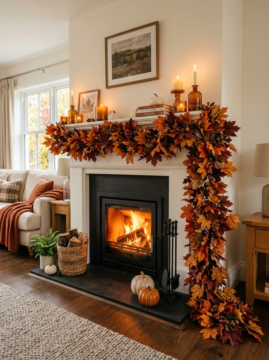 fall mantle decor ideas simple modern 1