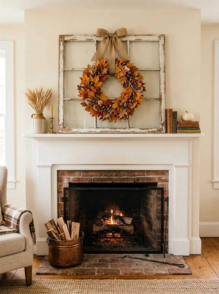 fall mantle decor ideas simple modern 12