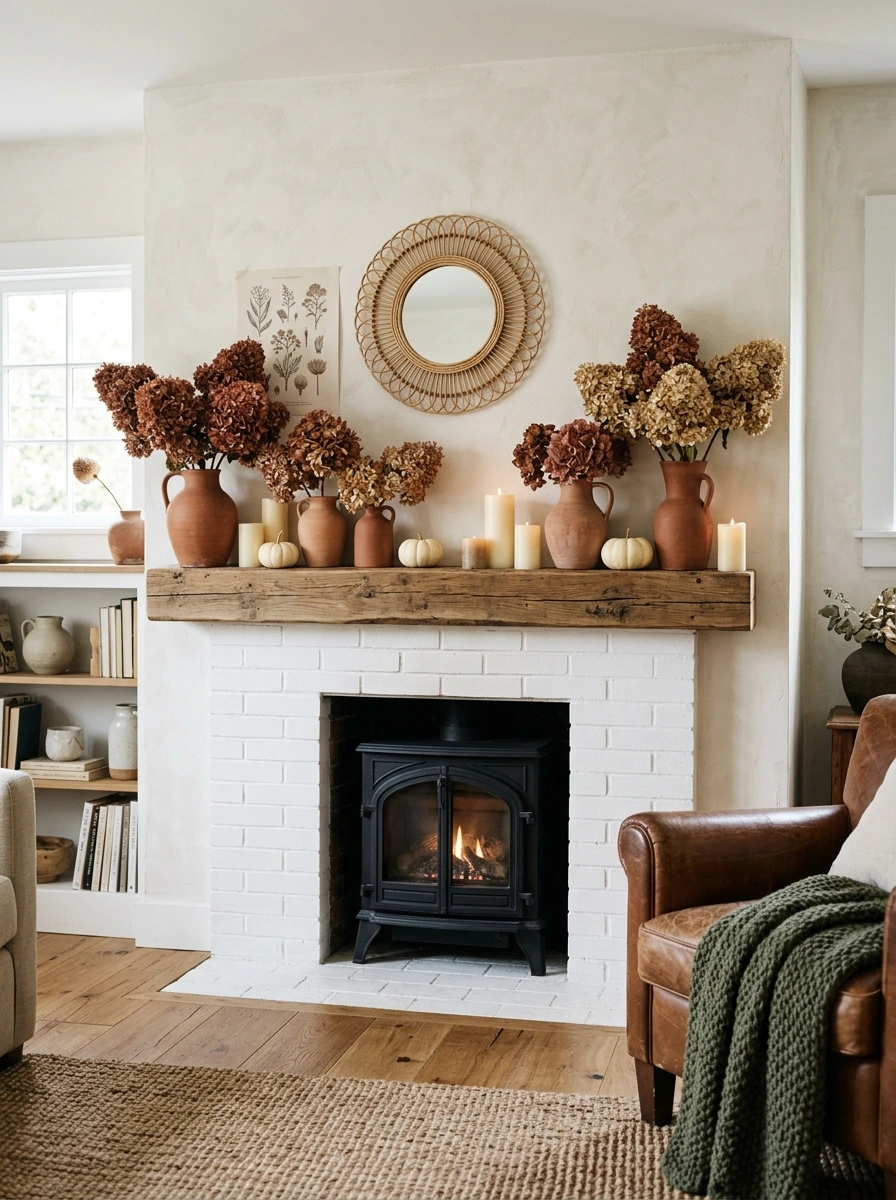 fall mantle decor ideas simple modern 13