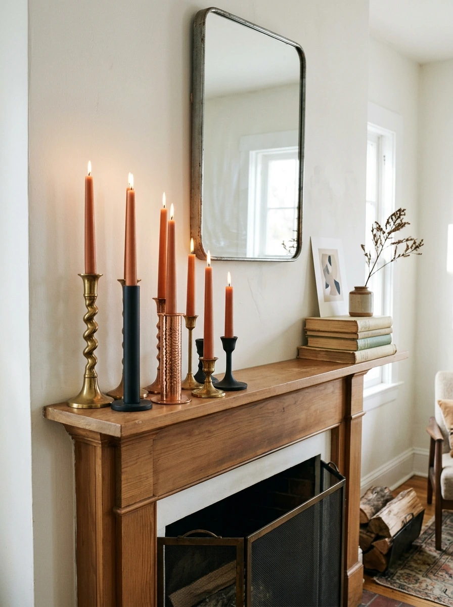 fall mantle decor ideas simple modern 18
