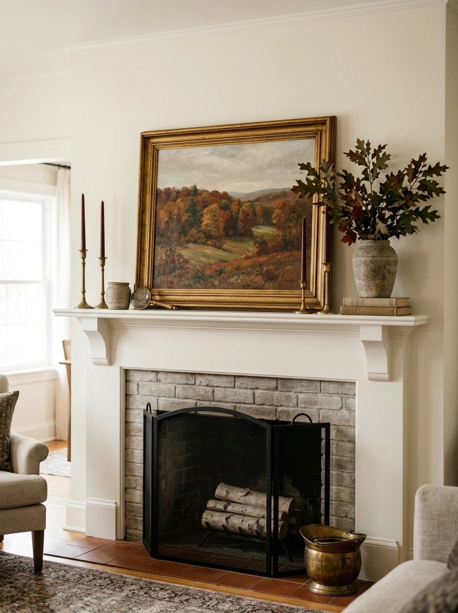 fall mantle decor ideas simple modern 2