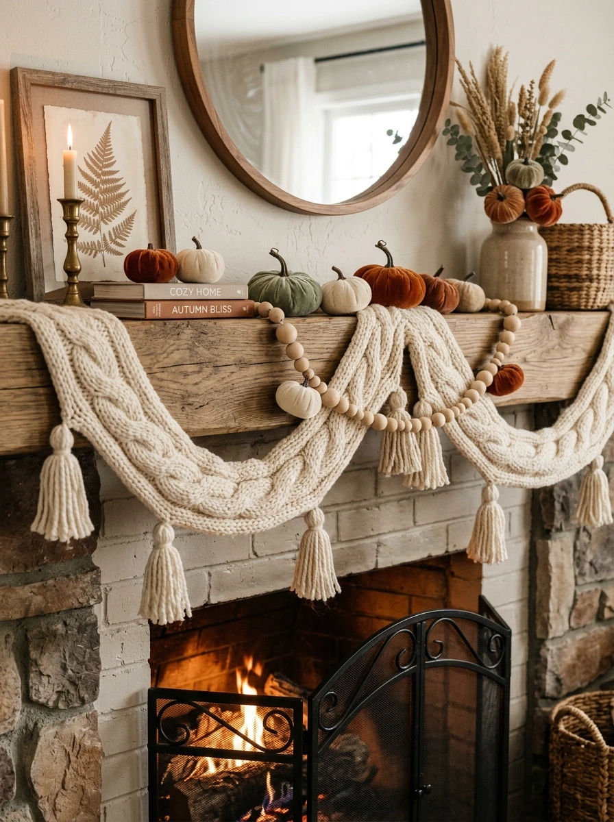 fall mantle decor ideas simple modern 21
