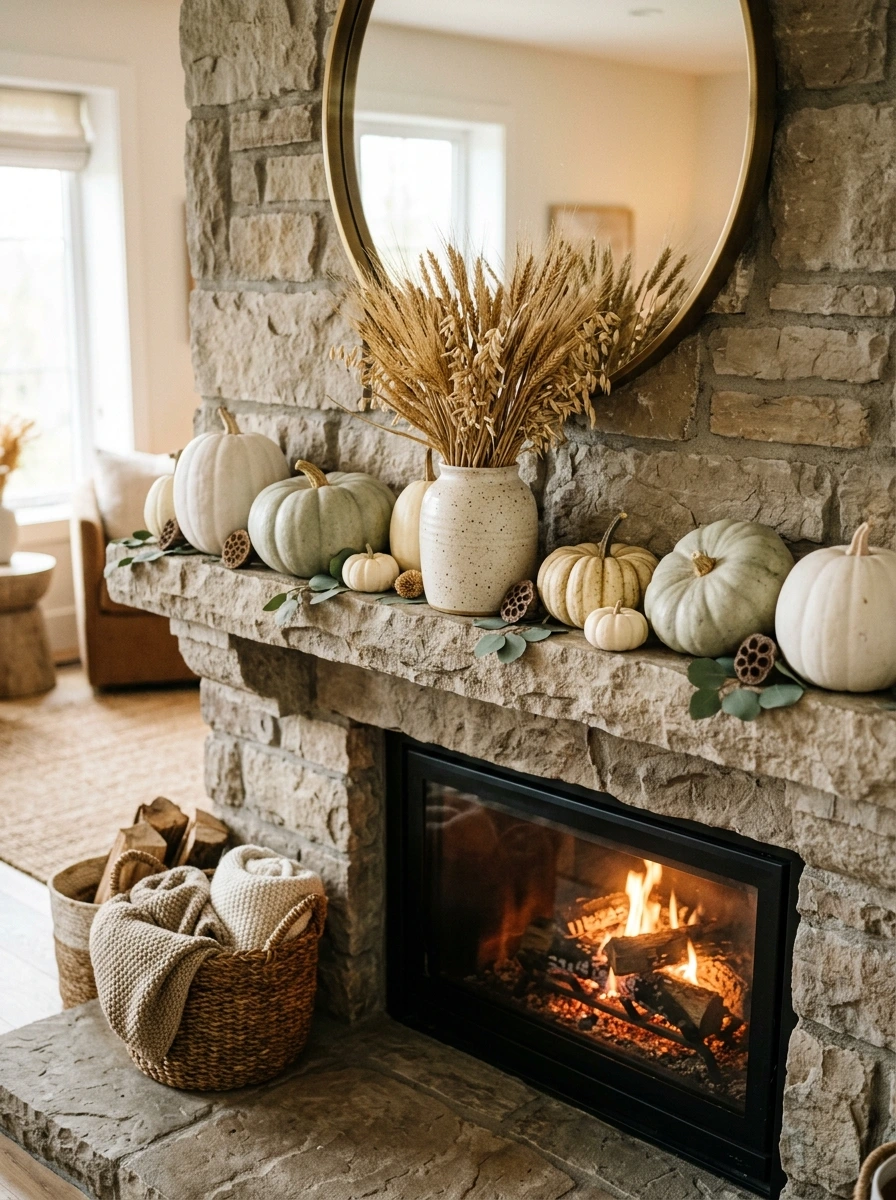 fall mantle decor ideas simple modern 3