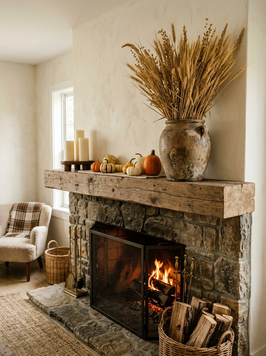 fall mantle decor ideas simple modern 8