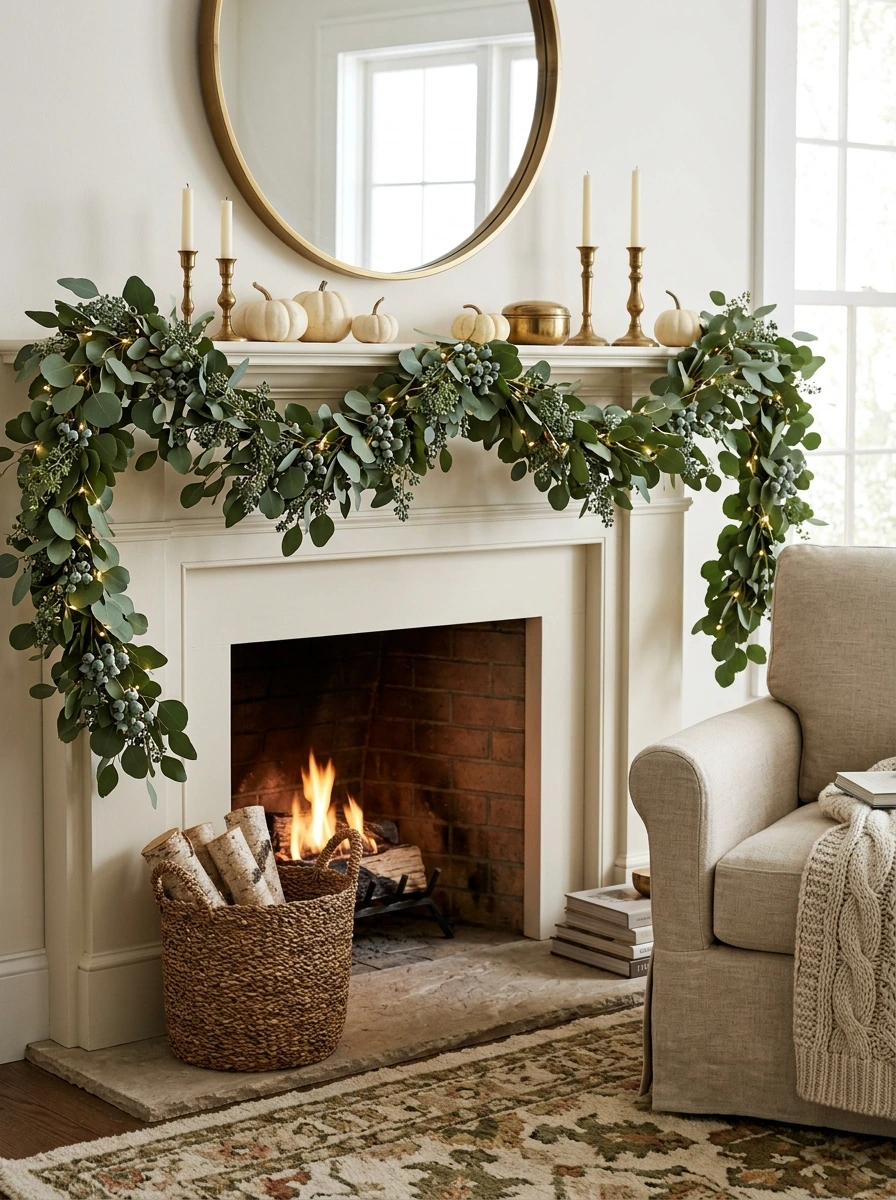 fall mantle decor ideas simple modern 9