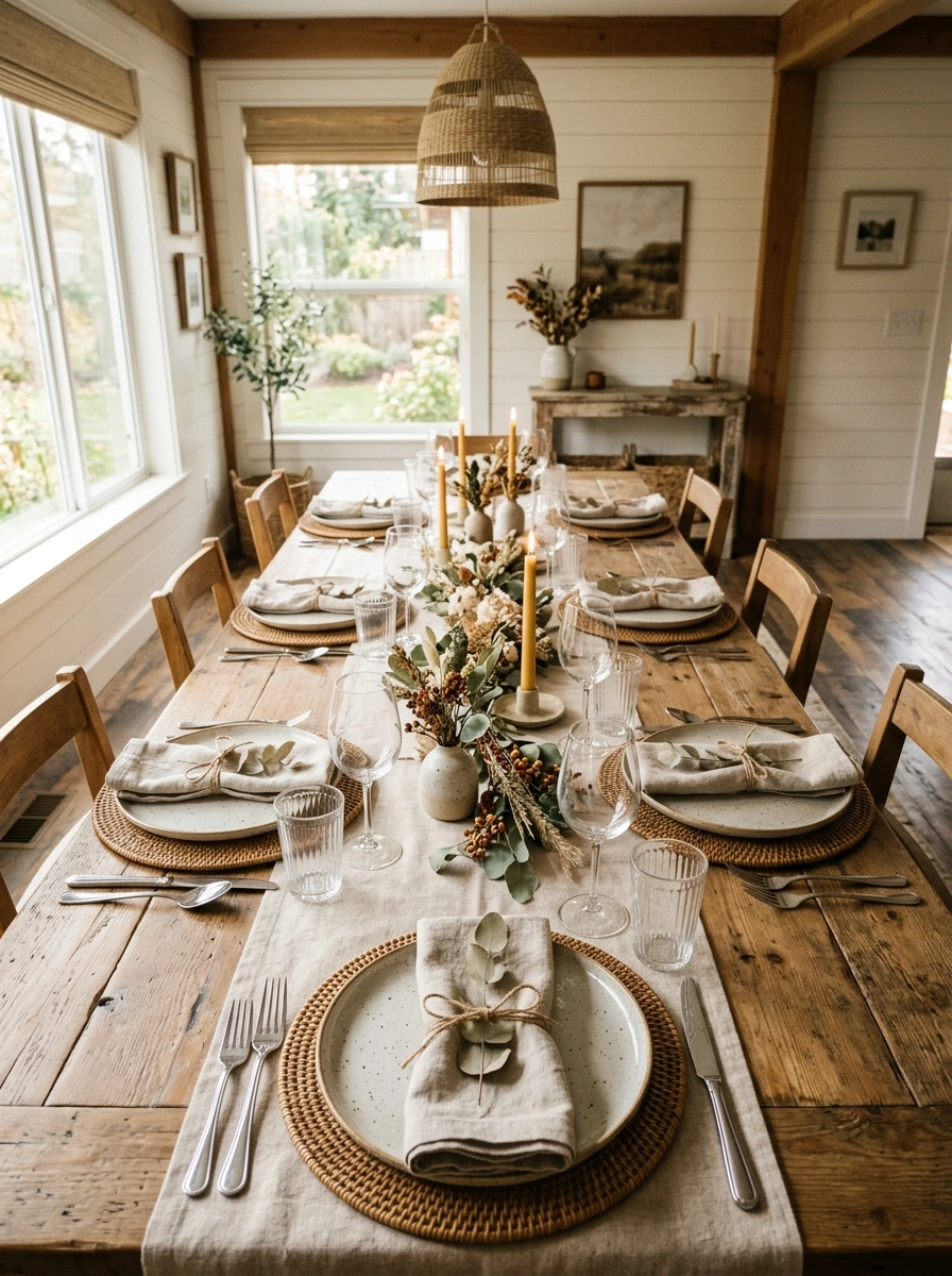 fall table decor ideas dining room modern 7