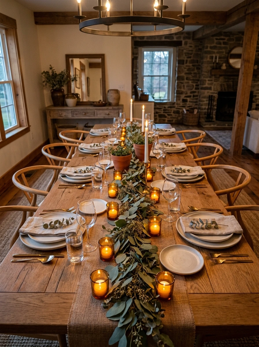 fall table decor ideas dining room modern 9