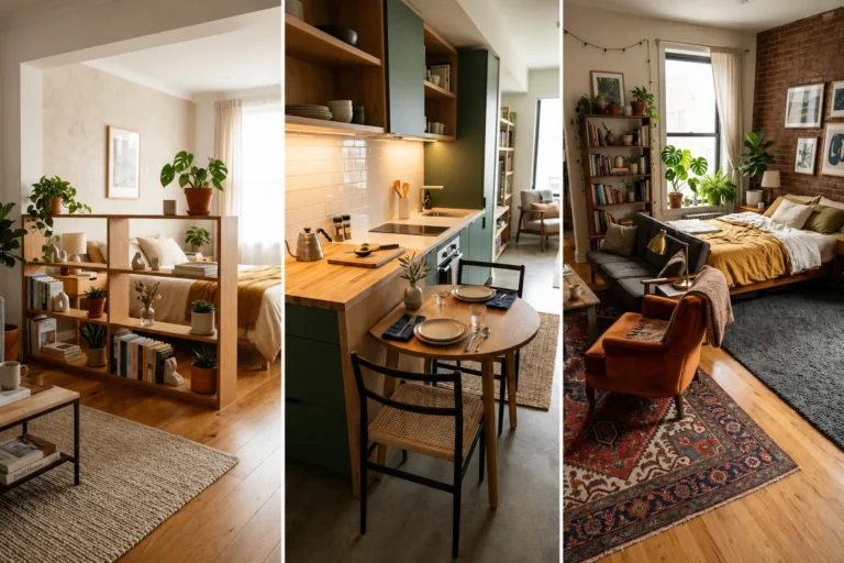 how to divide studio apartment into zones