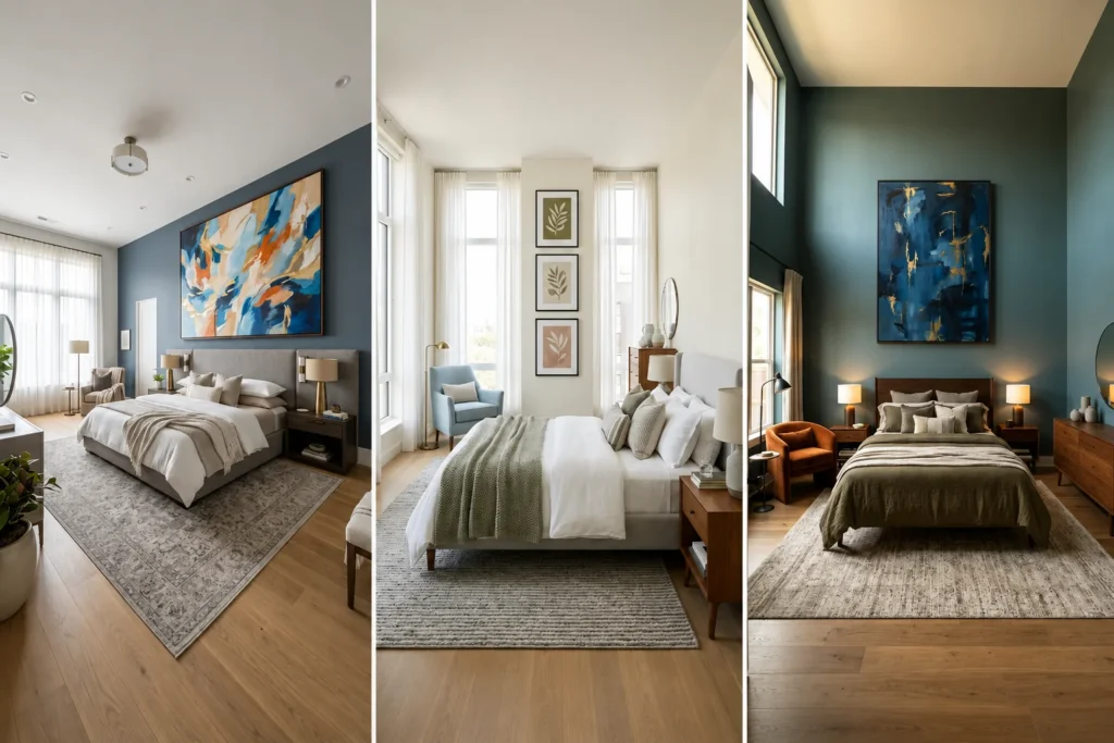 how to hang bedroom wall decor